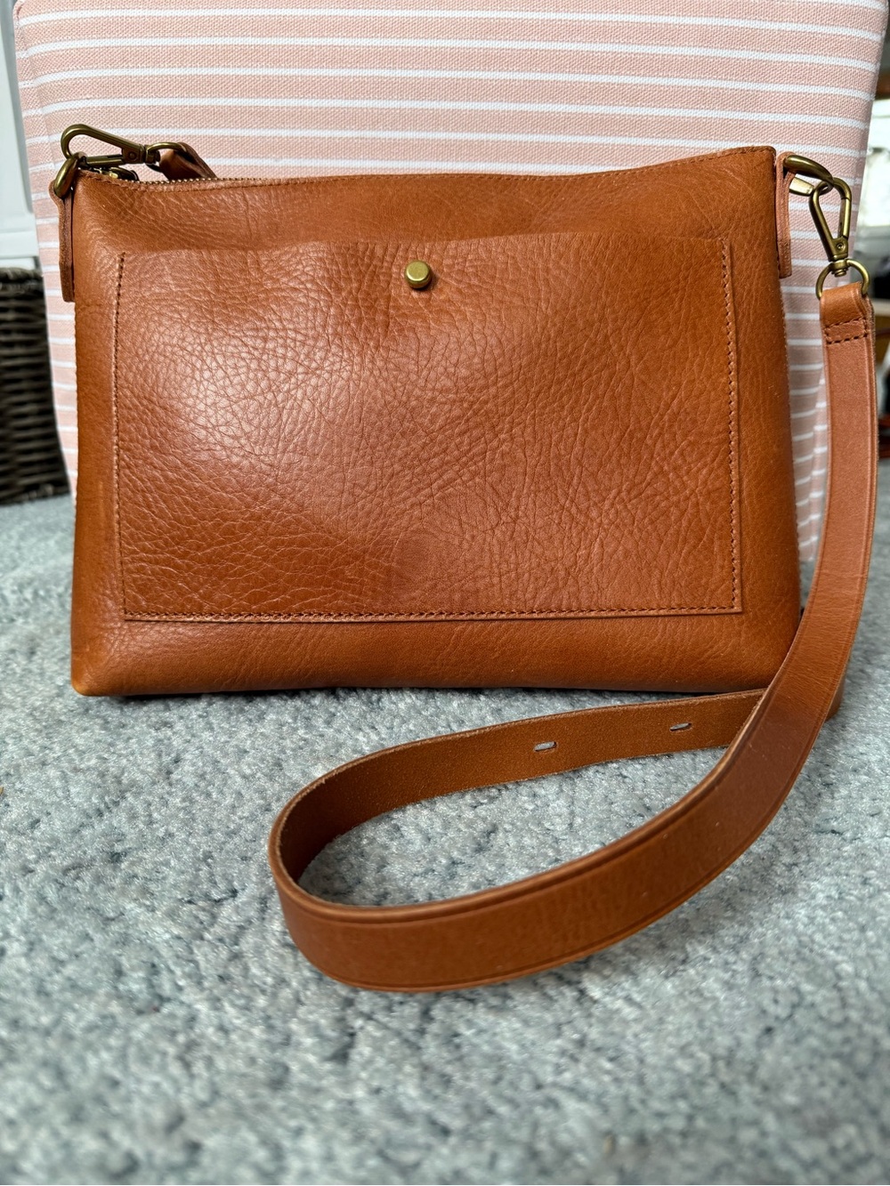 Madewell Leather Crossbody in Cognac